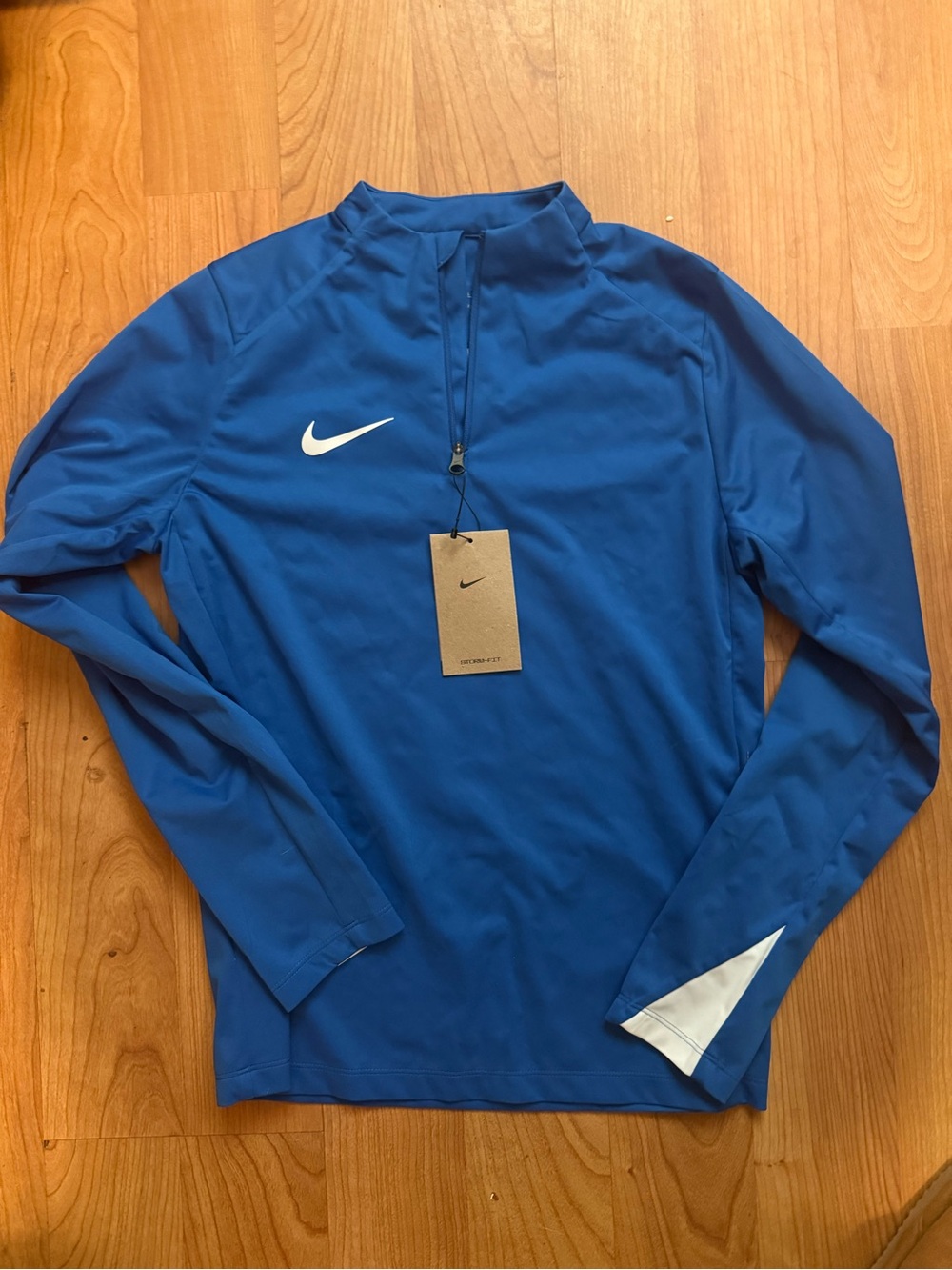Nike kids Blue Dri-FIT storm fit Quarter-Zip Training Top